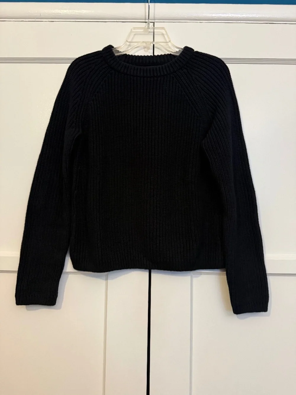 Quince Black Small 100% Cotton Black Fisherman Sweater
